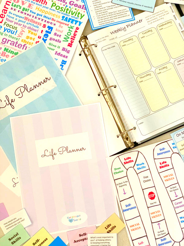 adhd printables, adhd coaching, mental health materials, self help, self improvment, life skills, social skills, counseling, school psychology, education resources, life planners, digital downloads, printables, inspiration