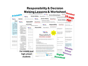 Responsibility and Decision Making Worksheets