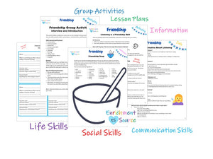 Friendship Skills, Social Skills Group Activities, Lessons Pack and Workbook