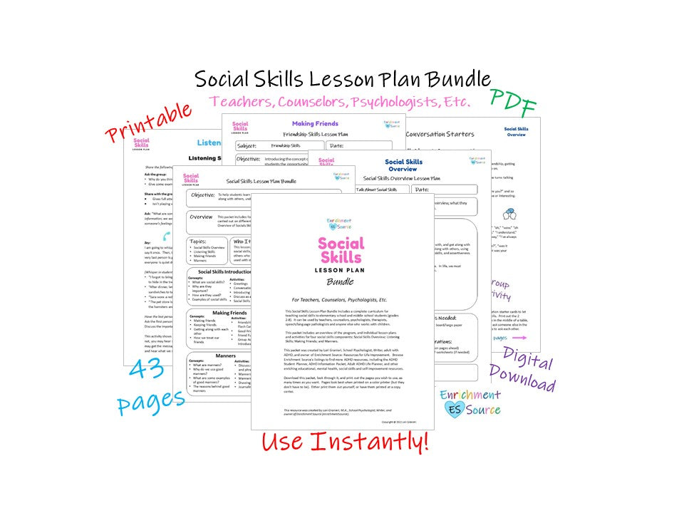 Social Skills -- Educator Ready-To-Use Resources
