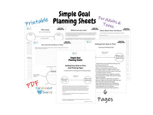 Simple Goal Planning Sheets