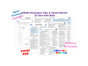 ADHD Kids Techniques and Strategies Cheat Sheets for Parents