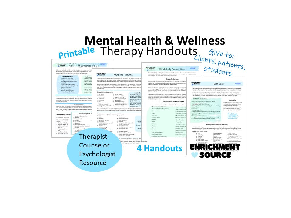 Mental Health Handouts for Therapists to Give Clients