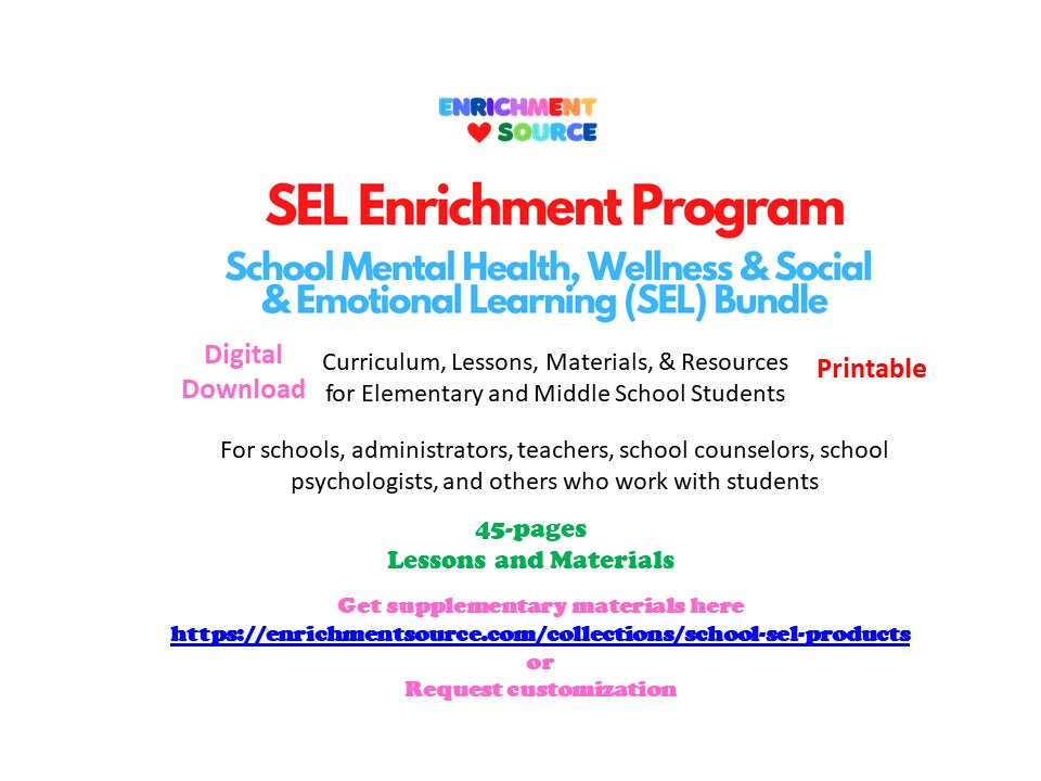 School Mental Health & SEL Program Starter Pack: Lessons, Curriculum, Materials Bundle