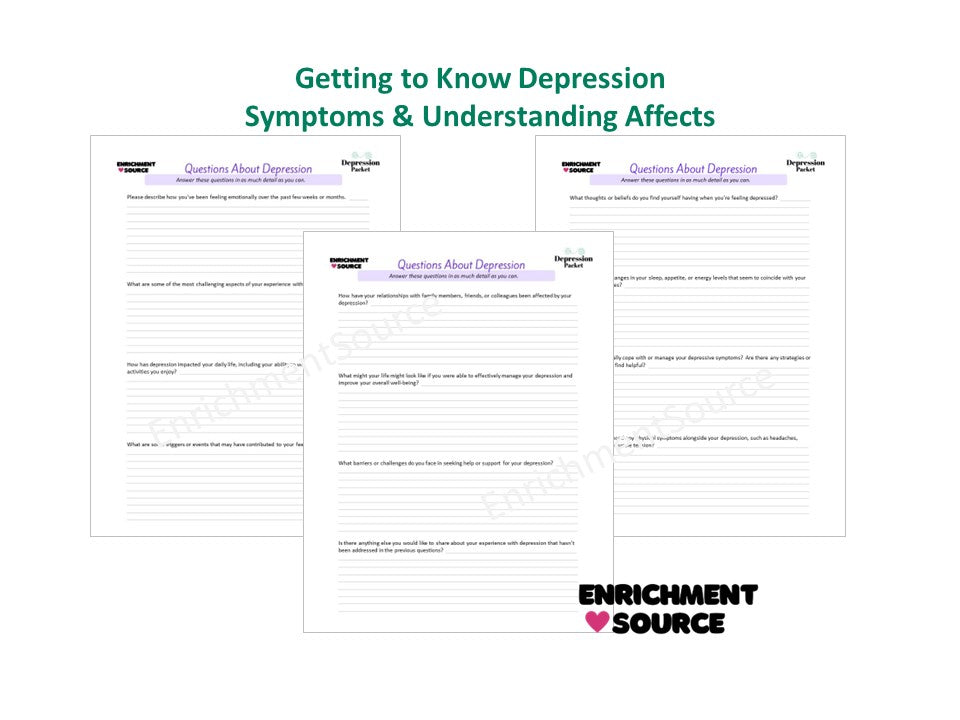 Depression Worksheets - Enrichment Source