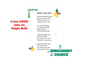 ADHD Christmas Wall Art, Posters, Signs, Cards and Gift Tags Printable