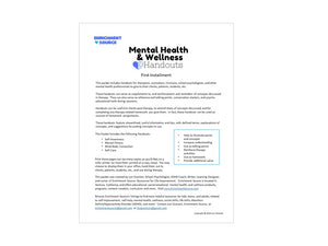 Mental Health Handouts for Therapists to Give Clients