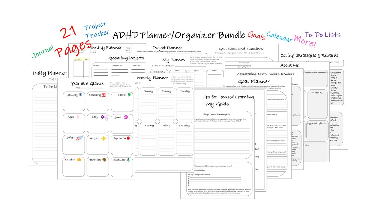 adhd planner organizer printable