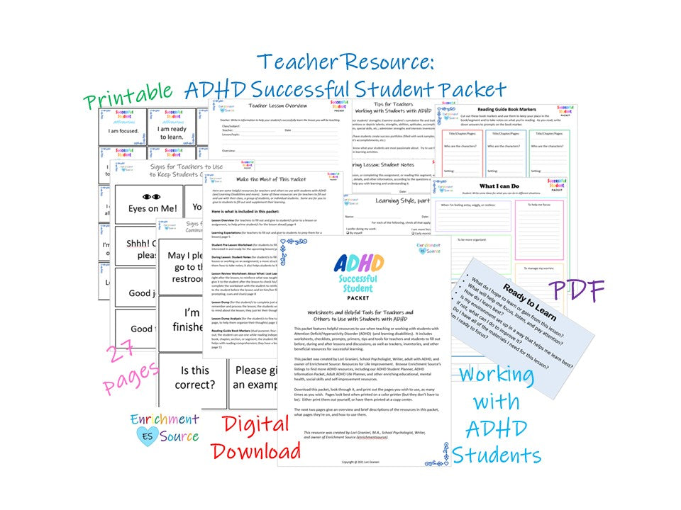 teacher resources for students with adhd