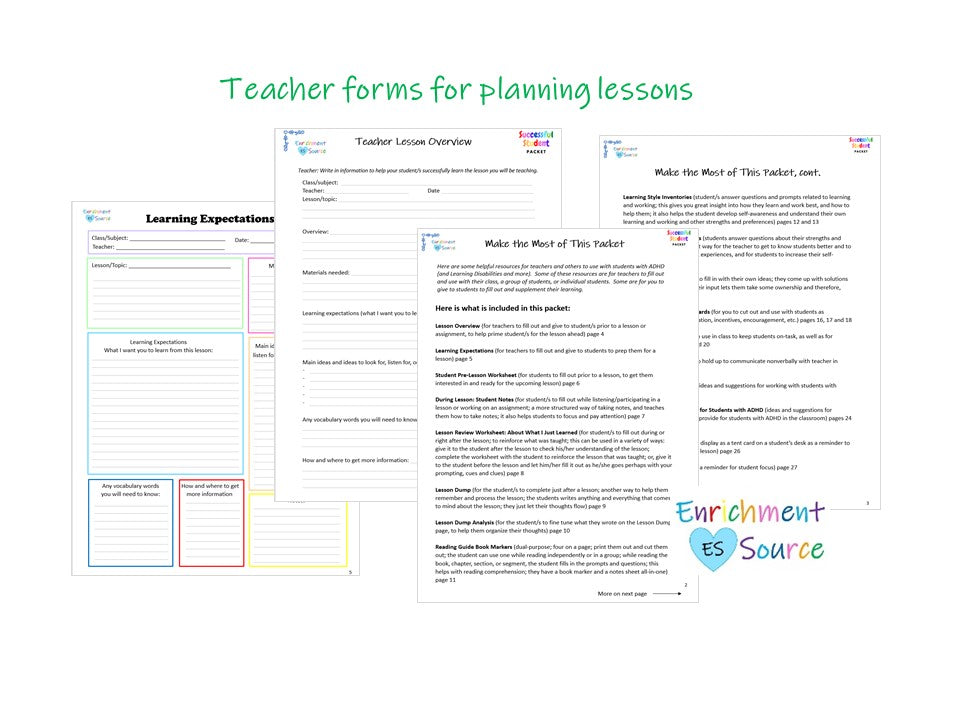 teacher resources for students with adhd