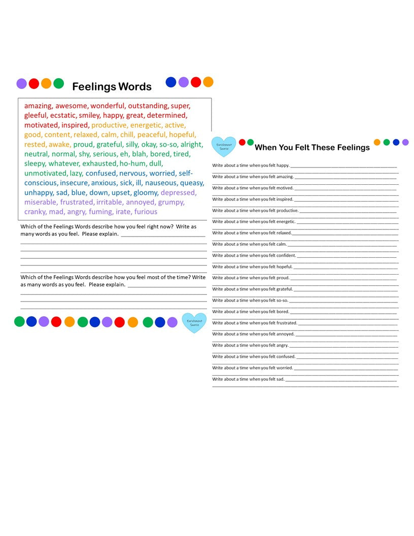 feelings worksheets