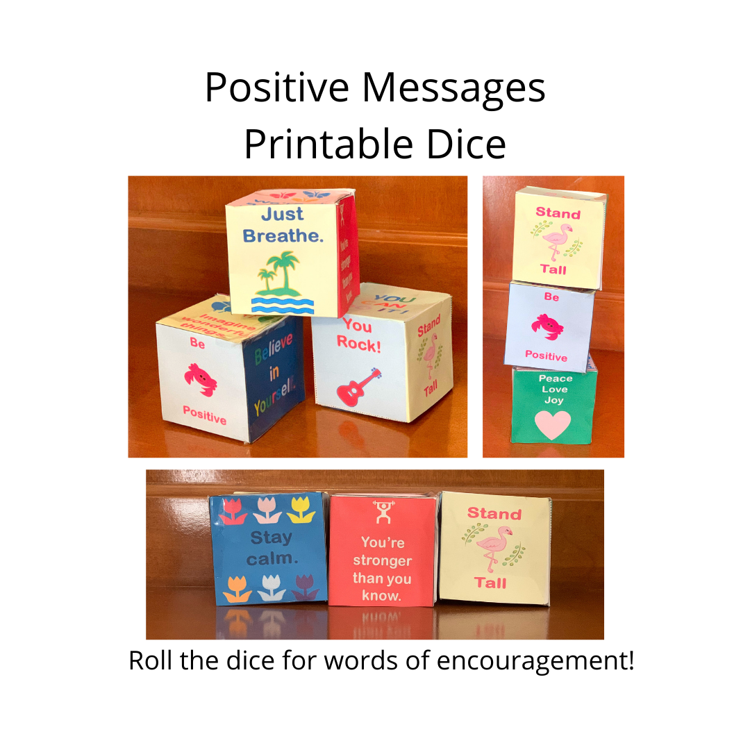 Positive Messages Printale Dice