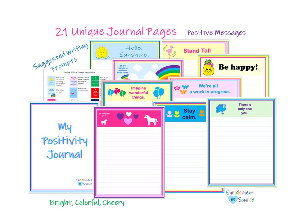 Kids Colorful Positive Vibes Journal