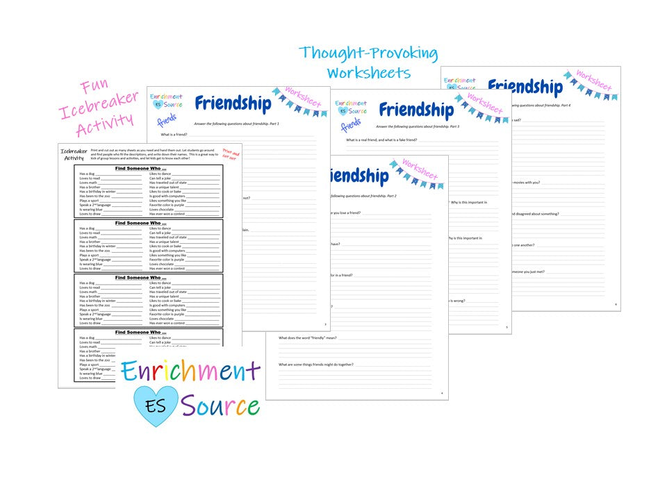 Friendship Skills, Social Skills Group Activities, Lessons Pack and Workbook
