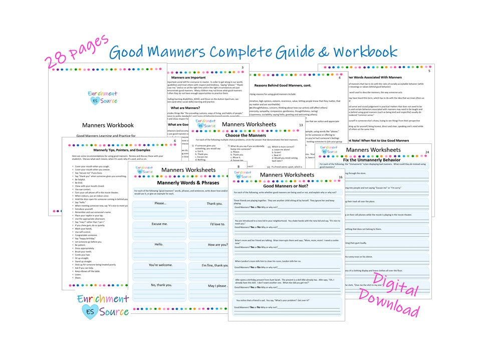 good manners workbook for kids