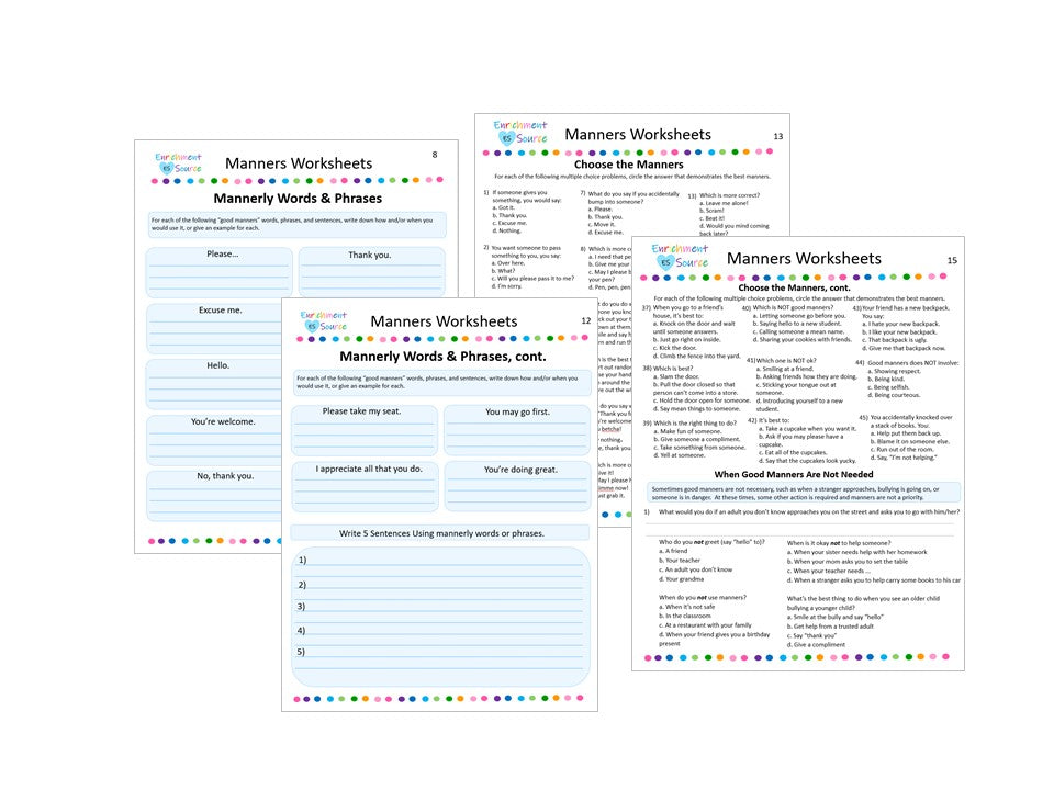 good manners workbook for kids