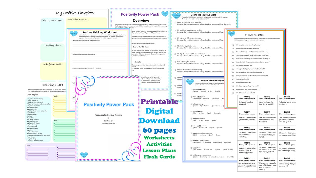 kids positivity journal printable