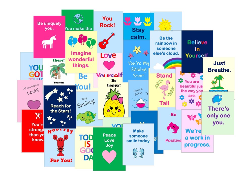 positivity mini flash cards