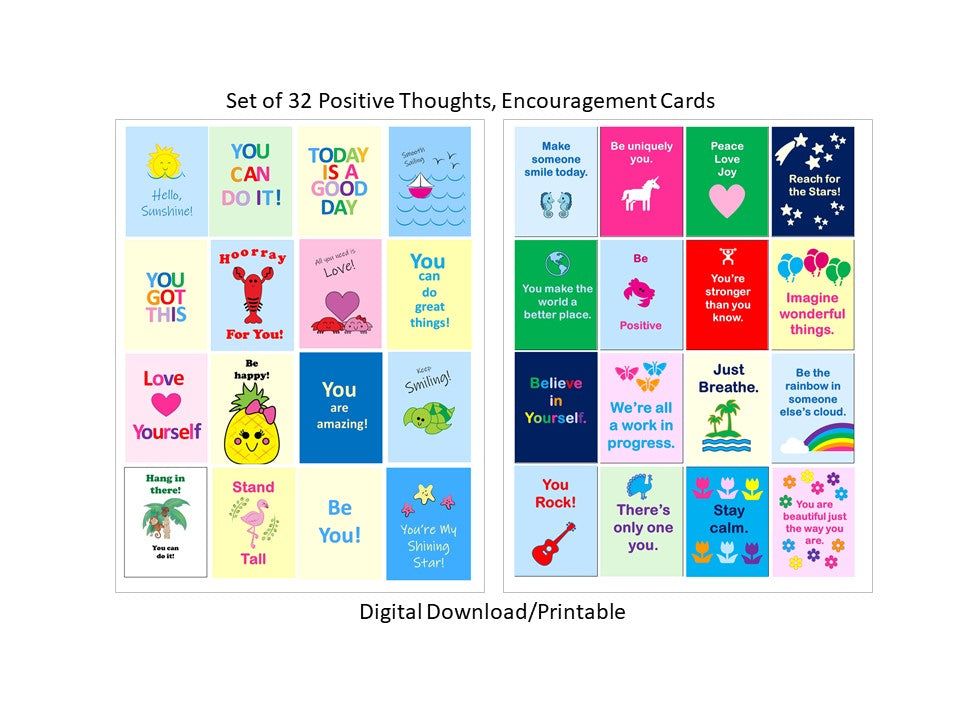 positivity mini flash cards