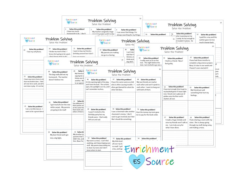 Problem Solving Printable Workbook For Kids And Teens Enrichment Source