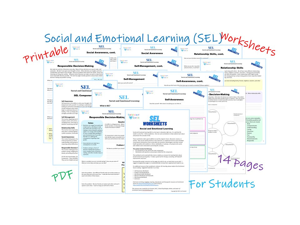 Social and Emotional Learning (SEL) Worksheet Bundle