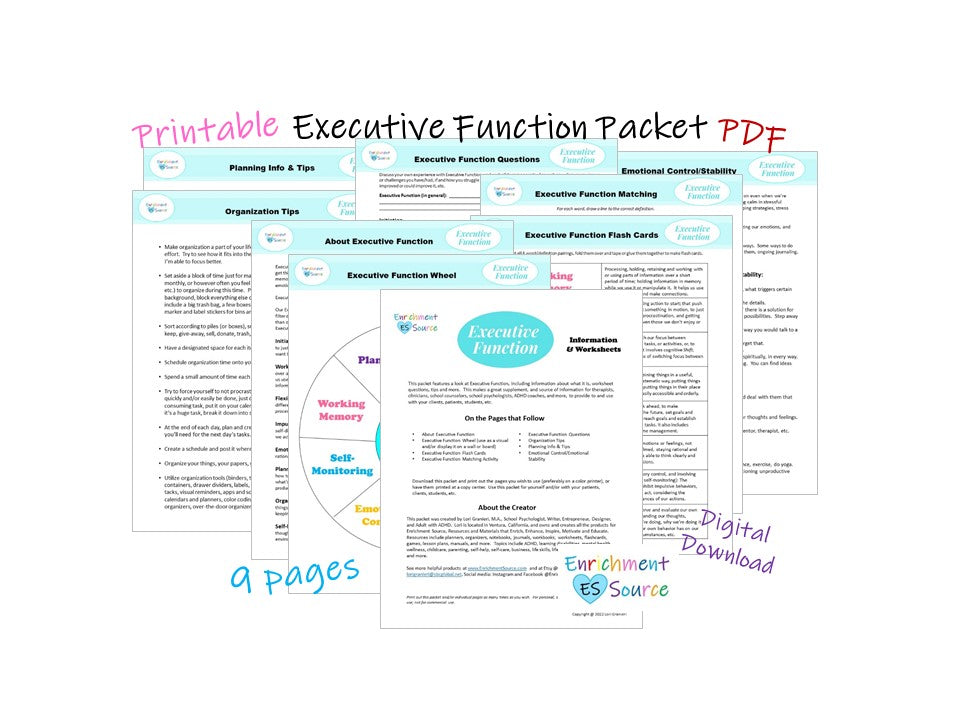 Excutive Function Workbook for Kids and Teens with ADHD