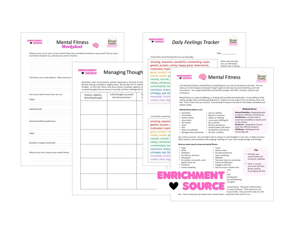 Mental Health Glow Up Self Care Planner, Workbook, Journal & Guide