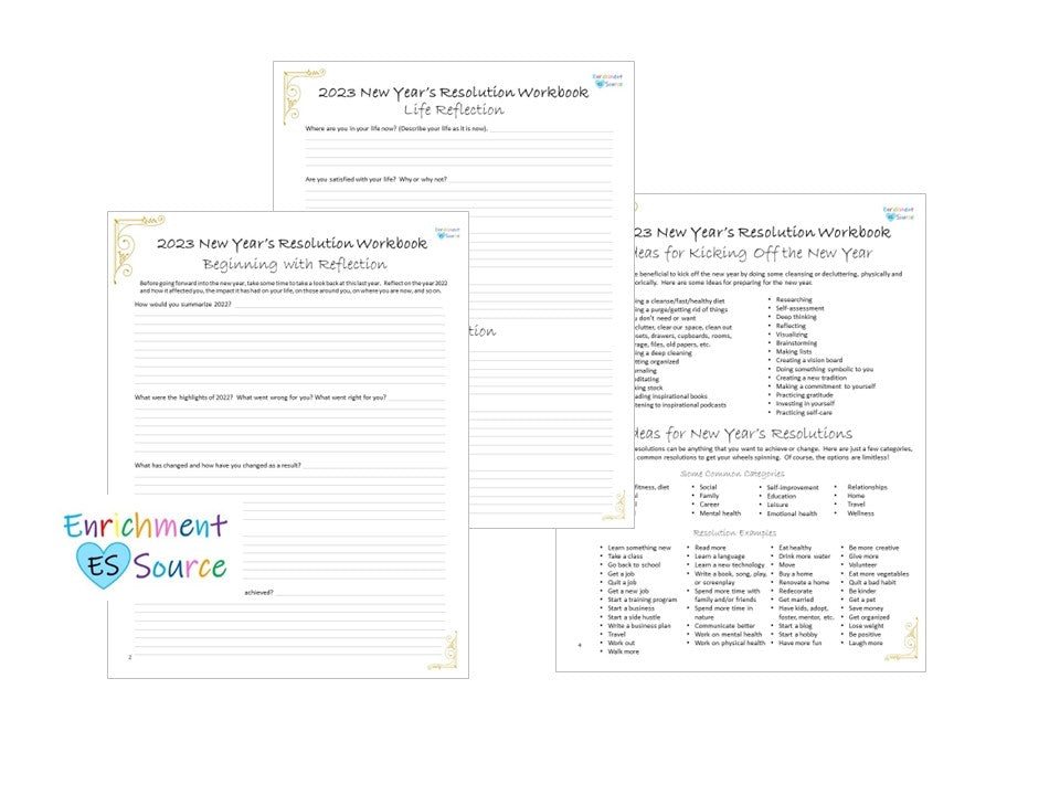 2023 New Year's Resolution Printable Workbook