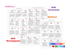 Mental Health Glow Up Flash Cards, Signs, Visual Reminders