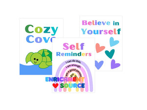 Calming Corner Visuals, Classroom, School Psychologist, School Counselor, Signs and Poster