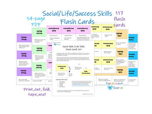 Social Skills Flash Cards Printable with 117 Cards